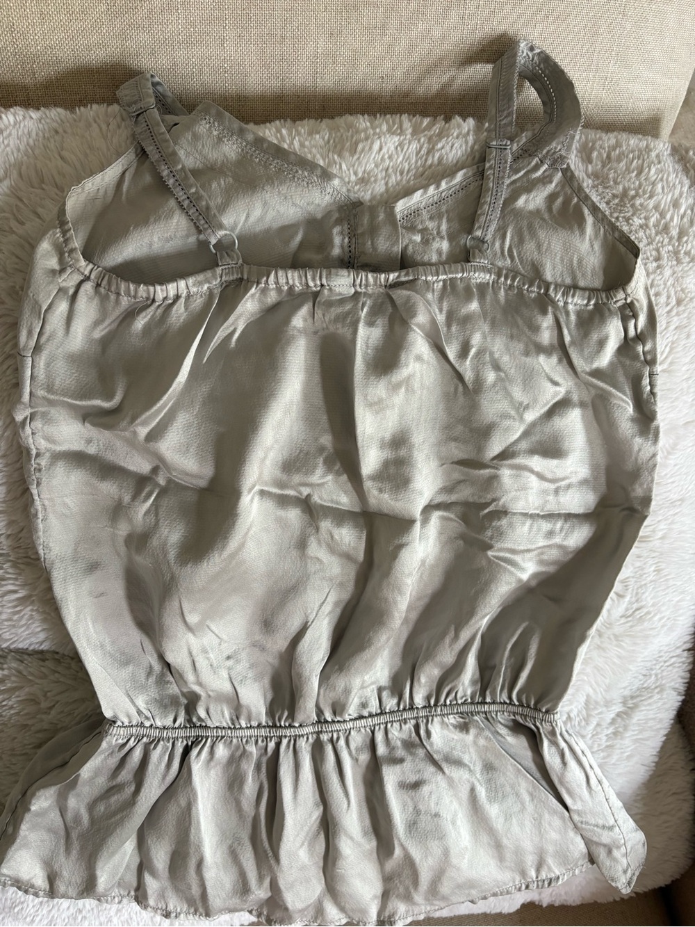 White House Black Market Light Gray (Silver) Silk Camisole Tank - Picture 5 of 5